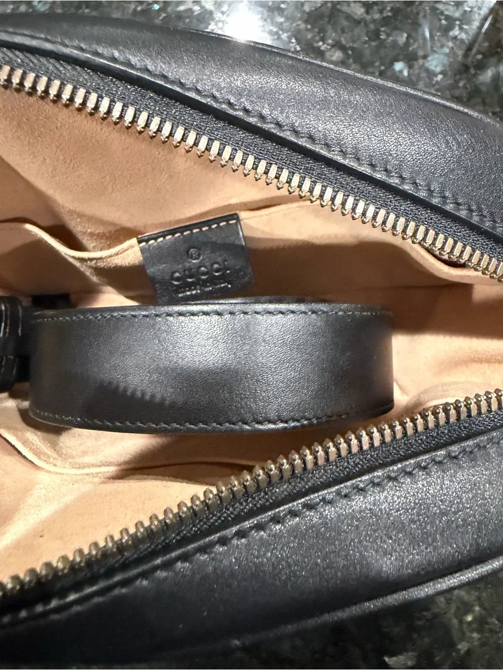 Gucci Black Quilted GG Marmont Belt bag